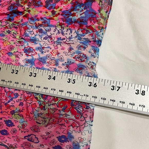 Ellie Tahari Pink floral Dress with pearls‎ at neckline - Picture 9 of 16